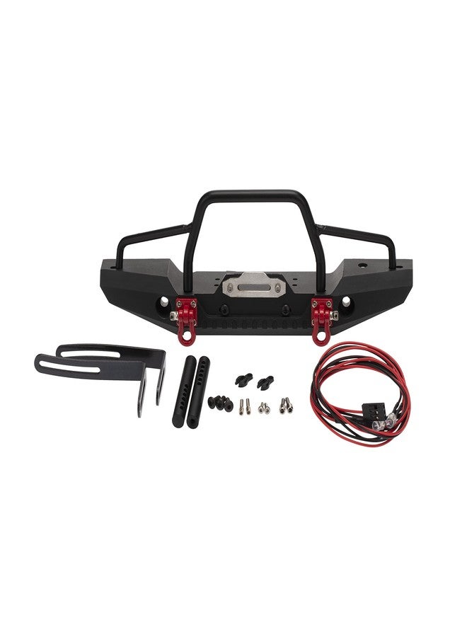 Treehobby RC Model Metal Front Bumper with 2 LED Light - Compatible with 1/10 RC Crawler Car Traxxas TRX4, Axial SCX10 Upgrade Parts - Image 1